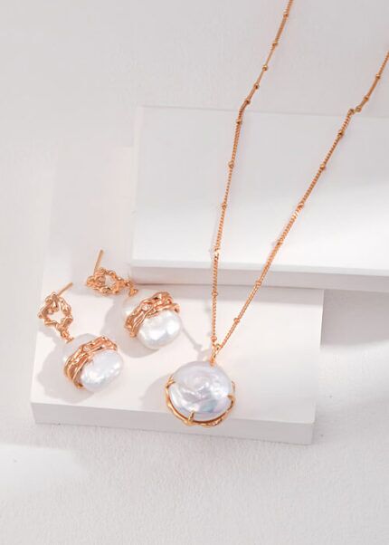 Pearl Chain Silver Long Silver Necklace - MeetyuJewelry